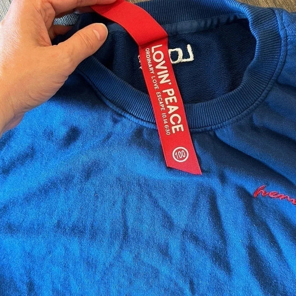 LOPE Blue Sweatshirt “remember” size M - Picture 3 of 6